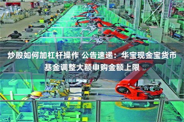 炒股如何加杠杆操作 公告速递：华宝现金宝货币基金调整大额申购金额上限
