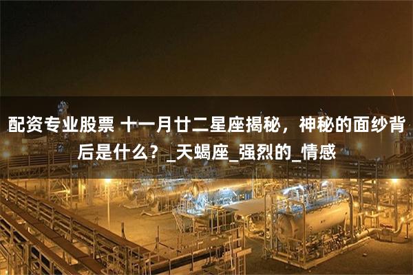配资专业股票 十一月廿二星座揭秘，神秘的面纱背后是什么？_天蝎座_强烈的_情感