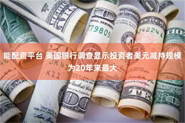 能配资平台 美国银行调查显示投资者美元减持规模为20年来最大